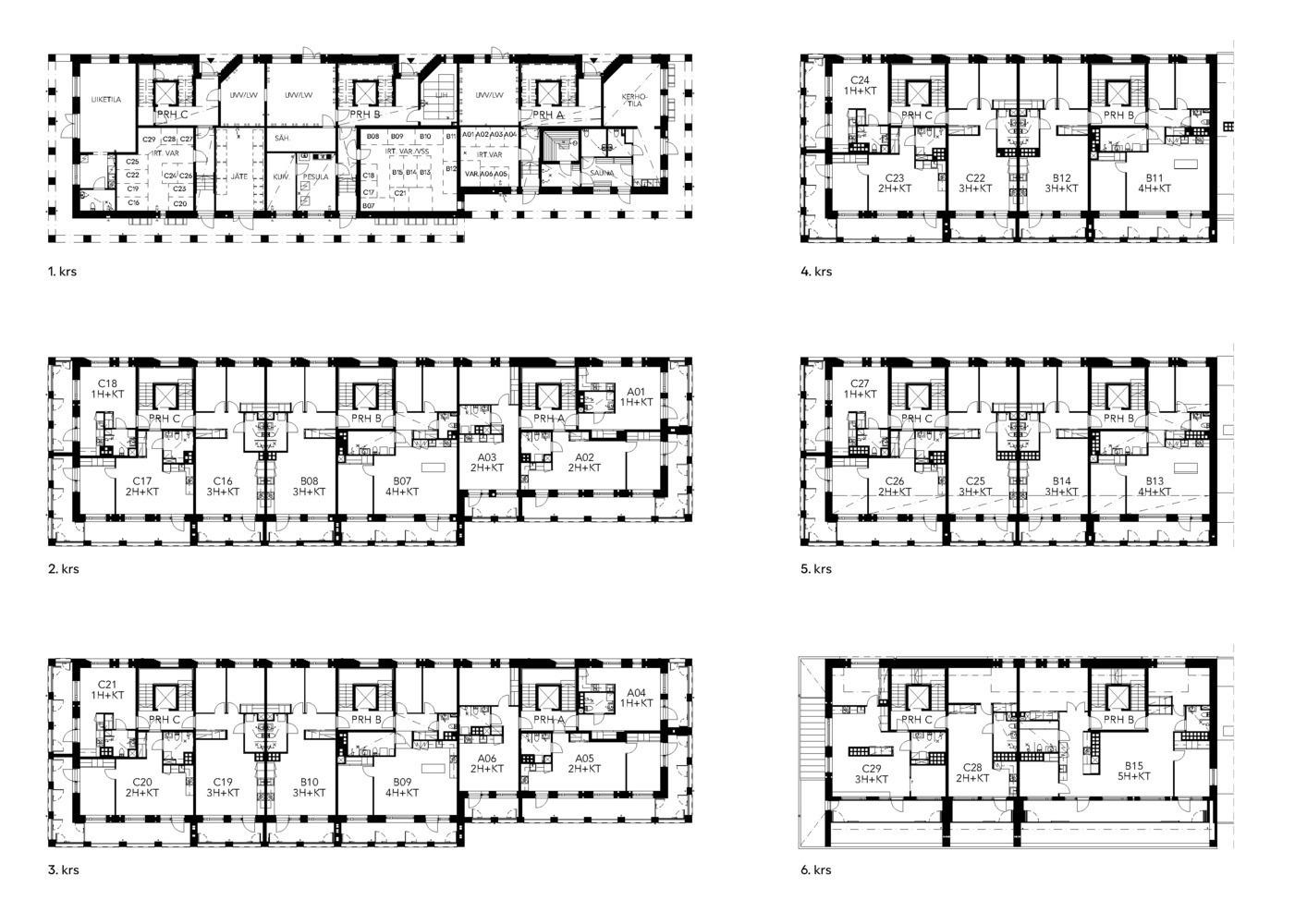Helsingin Muurarimestari, kat planları.