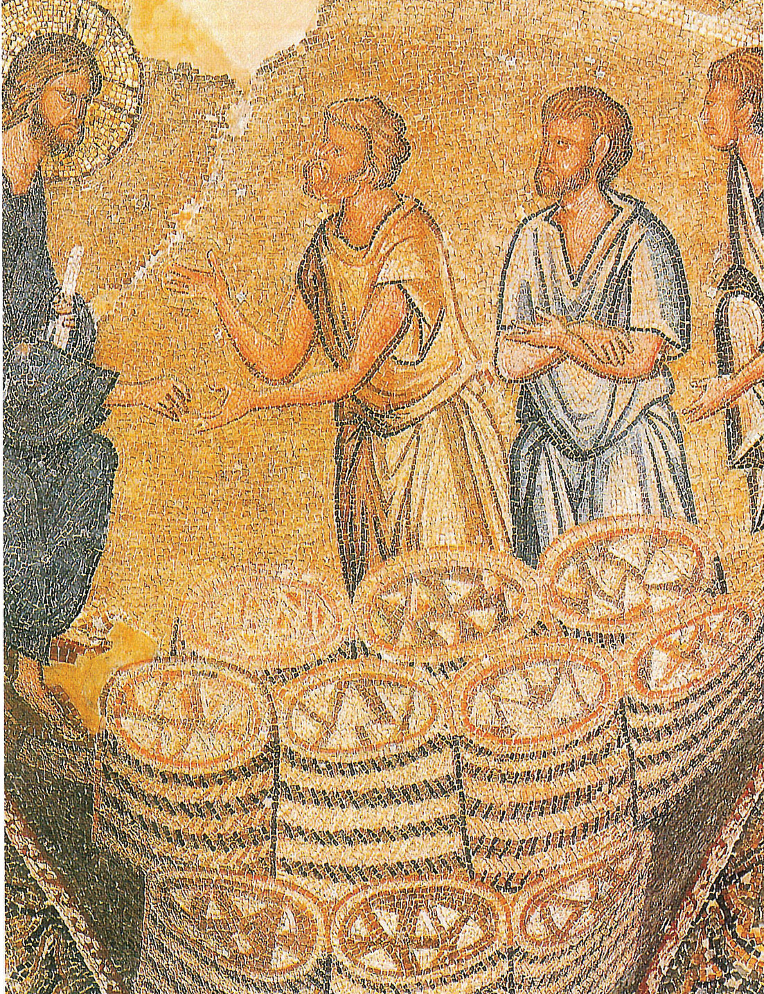 » Kariye'de ekmek sahnesi Ekmeğin çoğalmasını anlatan Bizans mamulatı mozaik Kariye Müzesi'nde bulunmaktadır. 