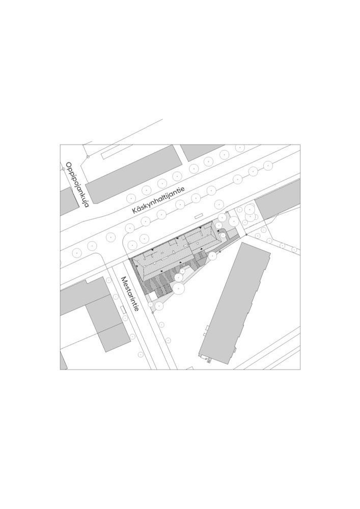 Helsingin Muurarimestari, vaziyet planı.