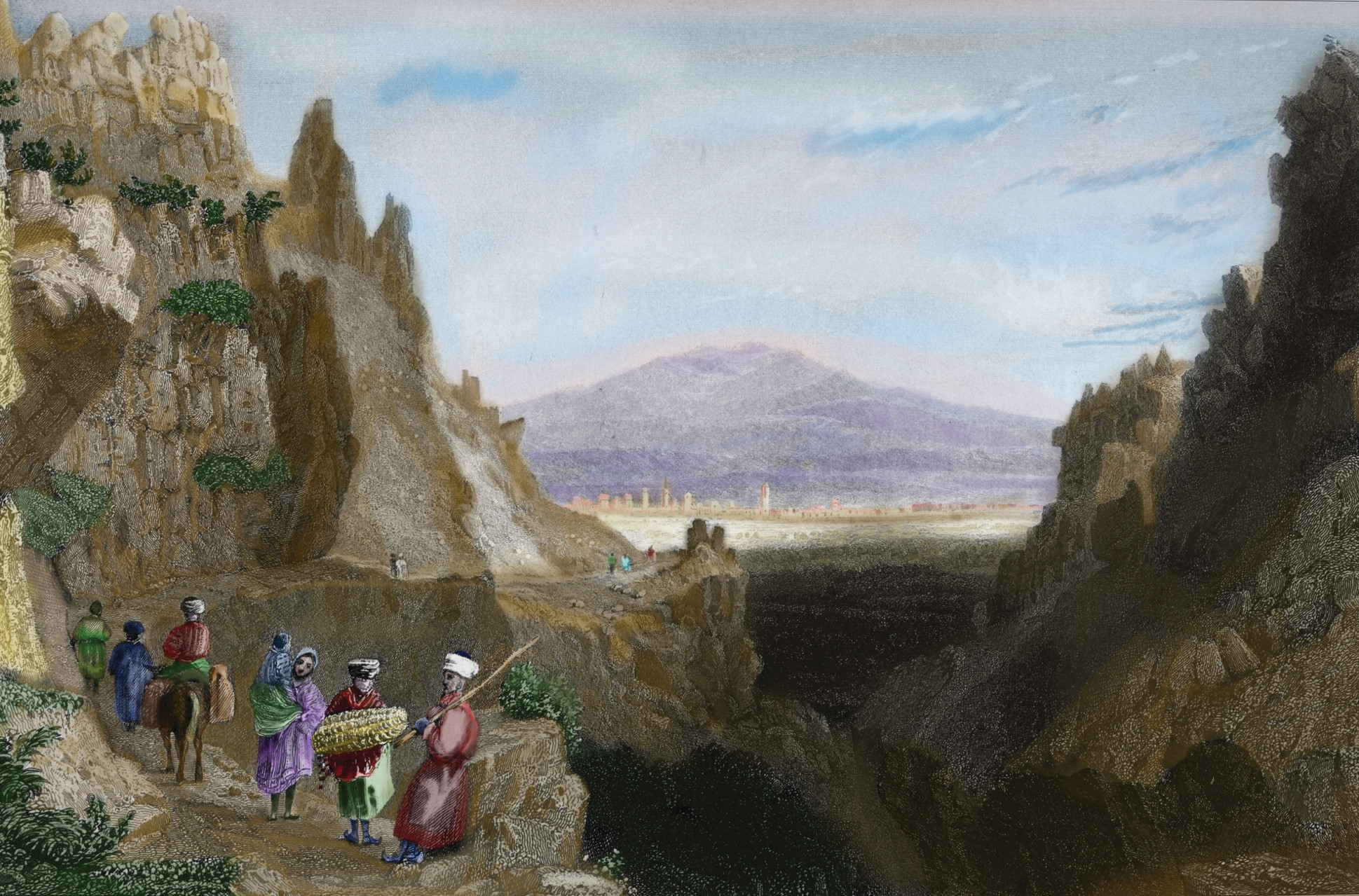 » Antakya'yla büyük buluşma W. H. Bartlet'e ait bu gravürde Halep yolu üzerinden eski Antakya görülüyor. 12 Aralık 1084 günü Selçuklu kuvvetleri şehre girmiş, iç kale bir aylık kuşatmanın ardından teslim olmuştu.