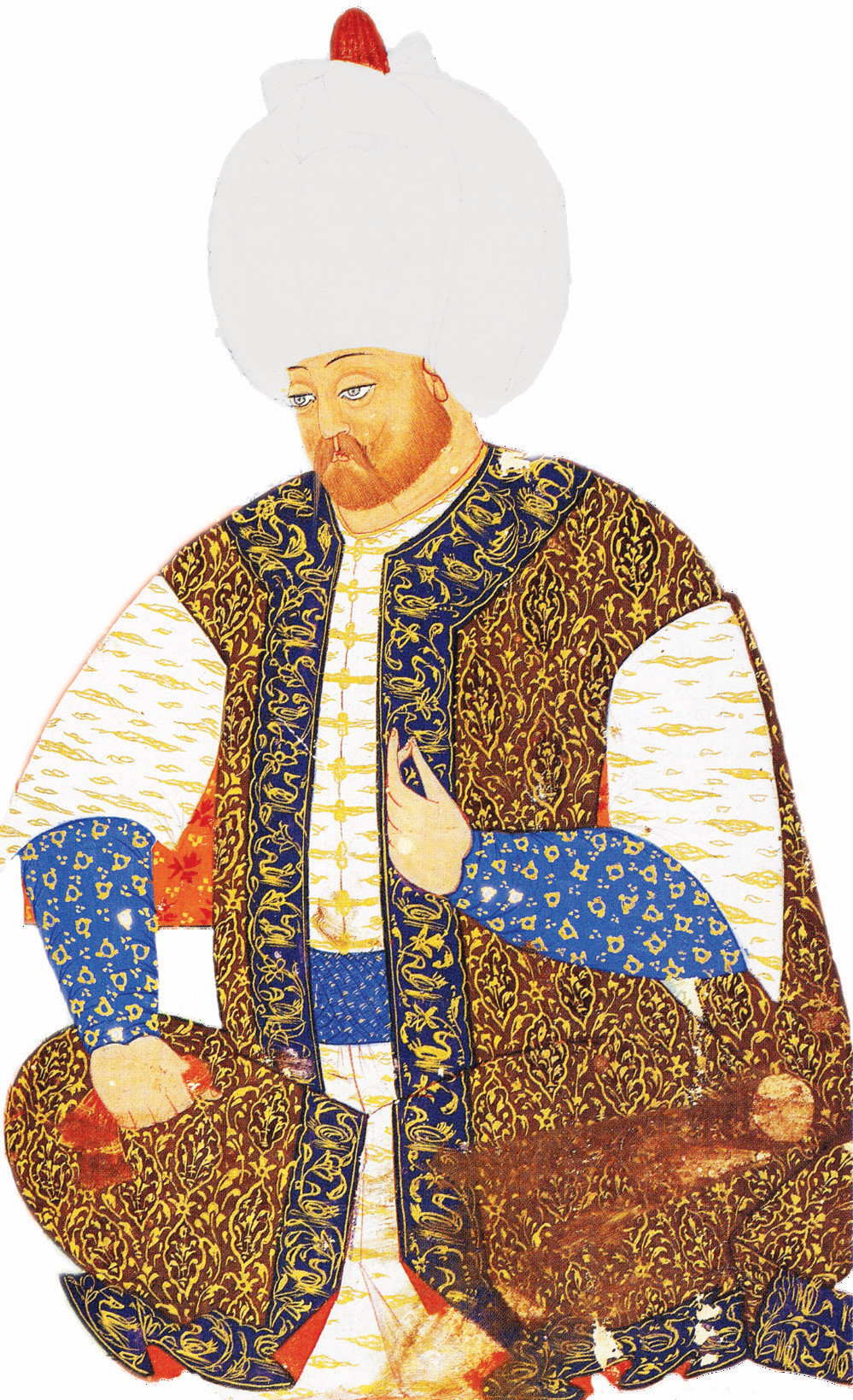 » Âlicenap bir hükümdar: Sultan II. Selim, etrafında her zaman âlim ve şairlerin bulunmasını ister, onlara karşı çok cömert davranarak çeşitli ihsanlarda bulunurdu. Solda Nakkaş Osman'ın Şemâ'ilnâme adlı eserinde bulunan bir II. Selim portresi. 